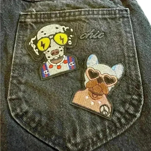 VTG 80s Chic Black Denim Cutoff Shorts 27” Waist Relaxed Western Grunge - Picture 2 of 7